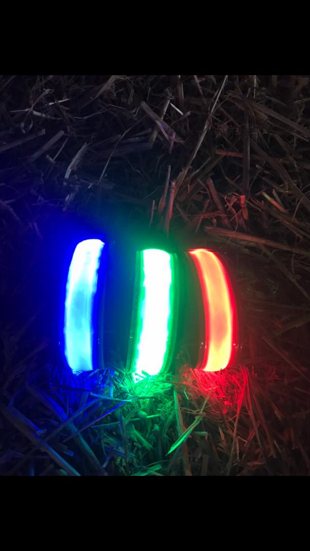 red blue and green bands